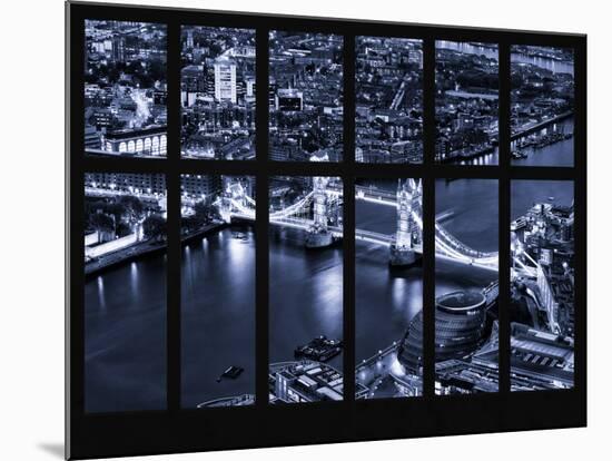 Window View of City of London with the Tower Bridge at Night - River Thames - London - England-Philippe Hugonnard-Mounted Photographic Print