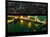 Window View of City of London with the Tower Bridge at Night - River Thames - London - England-Philippe Hugonnard-Mounted Photographic Print