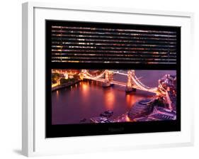 Window View of City of London with the Tower Bridge at Night - River Thames - London - England-Philippe Hugonnard-Framed Photographic Print