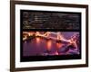 Window View of City of London with the Tower Bridge at Night - River Thames - London - England-Philippe Hugonnard-Framed Photographic Print