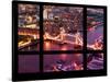 Window View of City of London with the Tower Bridge at Night - River Thames - London - England-Philippe Hugonnard-Stretched Canvas