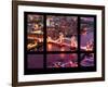 Window View of City of London with the Tower Bridge at Night - River Thames - London - England-Philippe Hugonnard-Framed Photographic Print