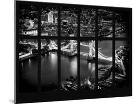 Window View of City of London with the Tower Bridge at Night - River Thames - London - England-Philippe Hugonnard-Mounted Photographic Print