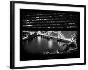 Window View of City of London with the Tower Bridge at Night - River Thames - London - England-Philippe Hugonnard-Framed Photographic Print