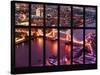 Window View of City of London with the Tower Bridge at Night - River Thames - London - England-Philippe Hugonnard-Stretched Canvas