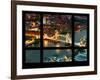 Window View of City of London with the Tower Bridge at Night - River Thames - London - England-Philippe Hugonnard-Framed Photographic Print