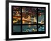 Window View of City of London with the Tower Bridge at Night - River Thames - London - England-Philippe Hugonnard-Framed Photographic Print