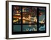 Window View of City of London with the Tower Bridge at Night - River Thames - London - England-Philippe Hugonnard-Framed Photographic Print