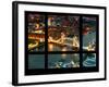 Window View of City of London with the Tower Bridge at Night - River Thames - London - England-Philippe Hugonnard-Framed Photographic Print