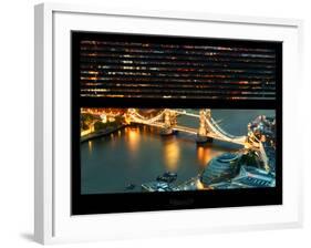 Window View of City of London with the Tower Bridge at Night - River Thames - London - England-Philippe Hugonnard-Framed Photographic Print