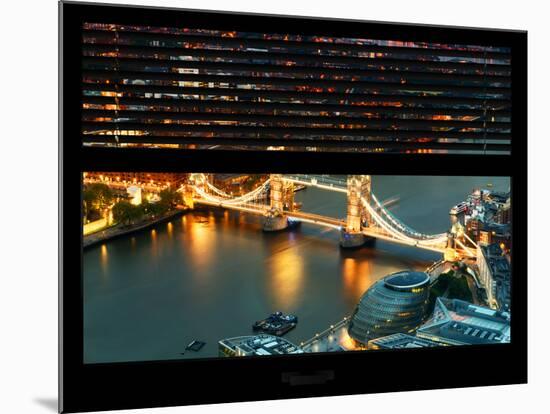 Window View of City of London with the Tower Bridge at Night - River Thames - London - England-Philippe Hugonnard-Mounted Photographic Print