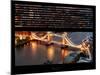 Window View of City of London with the Tower Bridge at Night - River Thames - London - England-Philippe Hugonnard-Mounted Photographic Print