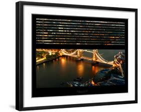 Window View of City of London with the Tower Bridge at Night - River Thames - London - England-Philippe Hugonnard-Framed Photographic Print