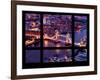 Window View of City of London with the Tower Bridge at Night - River Thames - London - England-Philippe Hugonnard-Framed Photographic Print