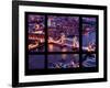 Window View of City of London with the Tower Bridge at Night - River Thames - London - England-Philippe Hugonnard-Framed Photographic Print