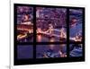 Window View of City of London with the Tower Bridge at Night - River Thames - London - England-Philippe Hugonnard-Framed Photographic Print