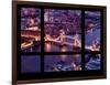 Window View of City of London with the Tower Bridge at Night - River Thames - London - England-Philippe Hugonnard-Framed Photographic Print