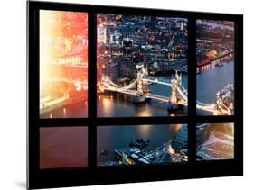 Window View of City of London with the Tower Bridge at Night - River Thames - London - England-Philippe Hugonnard-Mounted Photographic Print