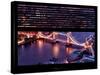 Window View of City of London with the Tower Bridge at Night - River Thames - London - England-Philippe Hugonnard-Stretched Canvas