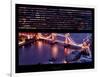 Window View of City of London with the Tower Bridge at Night - River Thames - London - England-Philippe Hugonnard-Framed Photographic Print