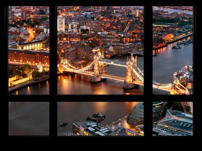 Window View Of City Of London With The Tower Bridge At Night River Thames London England Photographic Print Philippe Hugonnard Allposters Com