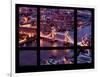 Window View of City of London with the Tower Bridge at Night - River Thames - London - England-Philippe Hugonnard-Framed Photographic Print