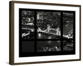 Window View of City of London with the Tower Bridge at Night - River Thames - London - England-Philippe Hugonnard-Framed Photographic Print