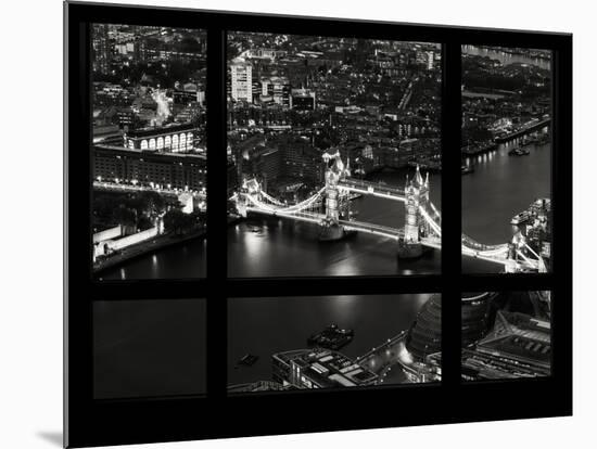 Window View of City of London with the Tower Bridge at Night - River Thames - London - England-Philippe Hugonnard-Mounted Photographic Print