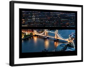 Window View of City of London with the Tower Bridge at Night - River Thames - London - England-Philippe Hugonnard-Framed Photographic Print