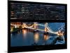 Window View of City of London with the Tower Bridge at Night - River Thames - London - England-Philippe Hugonnard-Mounted Photographic Print