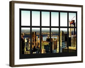 Window View of Manhattan - Upper West Side Manhattan and Hudson River at Sunset - New York City-Philippe Hugonnard-Framed Photographic Print