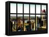 Window View of Manhattan - Upper West Side Manhattan and Hudson River at Sunset - New York City-Philippe Hugonnard-Framed Stretched Canvas