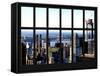 Window View of Manhattan - Upper West Side Manhattan and Hudson River - New York City-Philippe Hugonnard-Framed Stretched Canvas
