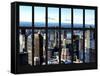 Window View of Manhattan - Upper West Side Manhattan and Hudson River - New York City-Philippe Hugonnard-Framed Stretched Canvas