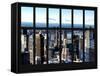 Window View of Manhattan - Upper West Side Manhattan and Hudson River - New York City-Philippe Hugonnard-Framed Stretched Canvas