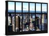 Window View of Manhattan - Upper West Side Manhattan and Hudson River - New York City-Philippe Hugonnard-Stretched Canvas