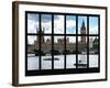 Window View of Parliament and Westminster Bridge - Big Ben - River Thames - City of London - UK-Philippe Hugonnard-Framed Photographic Print