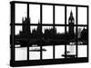 Window View of Parliament and Westminster Bridge - Big Ben - River Thames - City of London - UK-Philippe Hugonnard-Stretched Canvas