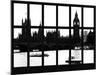 Window View of Parliament and Westminster Bridge - Big Ben - River Thames - City of London - UK-Philippe Hugonnard-Mounted Premium Photographic Print