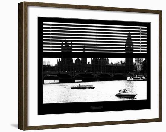 Window View of Parliament and Westminster Bridge - Big Ben - River Thames - City of London - UK-Philippe Hugonnard-Framed Photographic Print