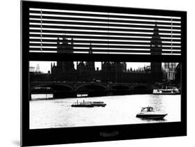 Window View of Parliament and Westminster Bridge - Big Ben - River Thames - City of London - UK-Philippe Hugonnard-Mounted Photographic Print