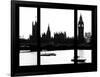 Window View of Parliament and Westminster Bridge - Big Ben - River Thames - City of London - UK-Philippe Hugonnard-Framed Photographic Print