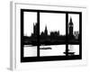 Window View of Parliament and Westminster Bridge - Big Ben - River Thames - City of London - UK-Philippe Hugonnard-Framed Photographic Print