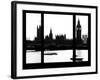 Window View of Parliament and Westminster Bridge - Big Ben - River Thames - City of London - UK-Philippe Hugonnard-Framed Photographic Print