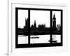 Window View of Parliament and Westminster Bridge - Big Ben - River Thames - City of London - UK-Philippe Hugonnard-Framed Photographic Print