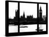Window View of Parliament and Westminster Bridge - Big Ben - River Thames - City of London - UK-Philippe Hugonnard-Stretched Canvas