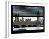 Window View of Parliament and Westminster Bridge - Big Ben - River Thames - City of London - UK-Philippe Hugonnard-Framed Photographic Print