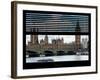 Window View of Parliament and Westminster Bridge - Big Ben - River Thames - City of London - UK-Philippe Hugonnard-Framed Photographic Print