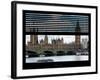 Window View of Parliament and Westminster Bridge - Big Ben - River Thames - City of London - UK-Philippe Hugonnard-Framed Photographic Print