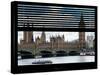 Window View of Parliament and Westminster Bridge - Big Ben - River Thames - City of London - UK-Philippe Hugonnard-Stretched Canvas